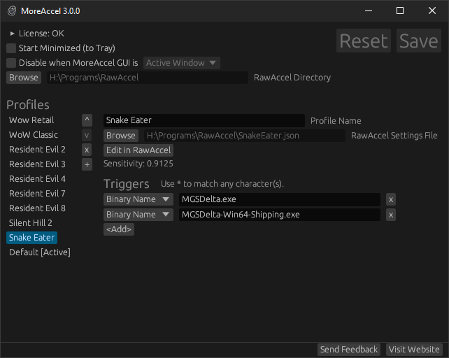 Screenshot of MoreAccel