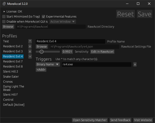 Screenshot of MoreAccel